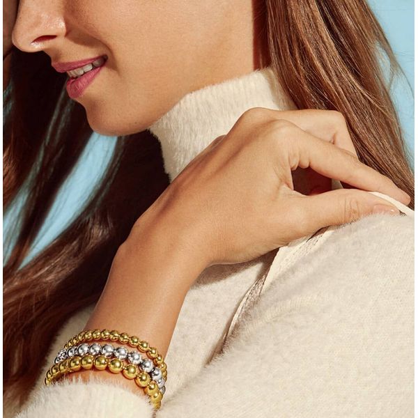 Sterling Silver Bead Stretch Bracelet Image 3 Baxter's Fine Jewelry Warwick, RI