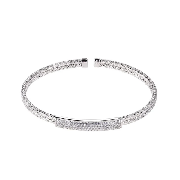 Sterling Silver Cuff CZ Bracelet Baxter's Fine Jewelry Warwick, RI