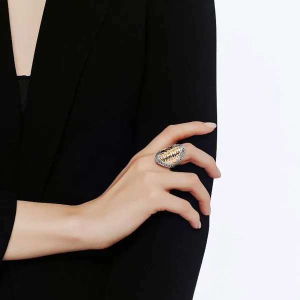 Two-Tone Hammered Saddle Ring Image 4 Baxter's Fine Jewelry Warwick, RI