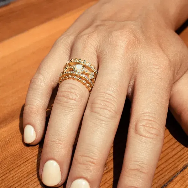 Mother of Pearl 5-Stack Ring thumb image 3