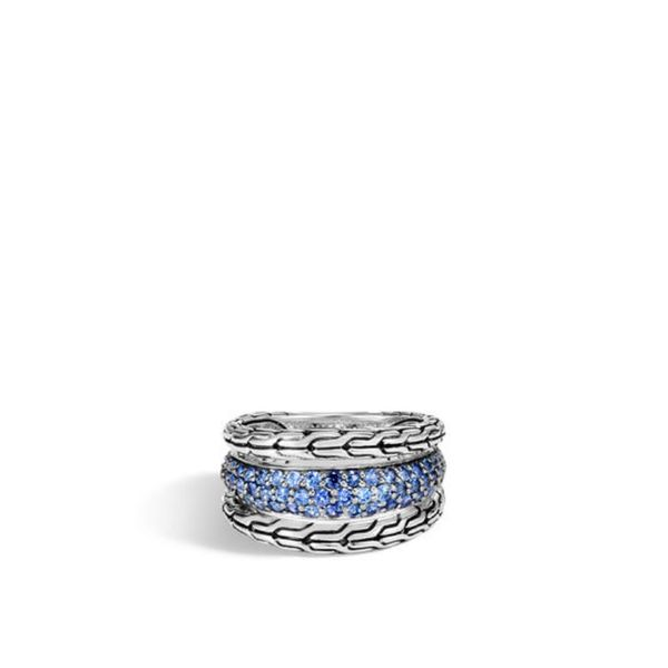 Chain Ring with Blue Sapphire Image 2 Baxter's Fine Jewelry Warwick, RI