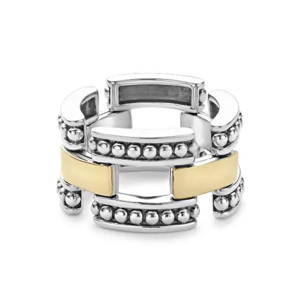 Two Tone Flexible Link Ring Image 2 Baxter's Fine Jewelry Warwick, RI
