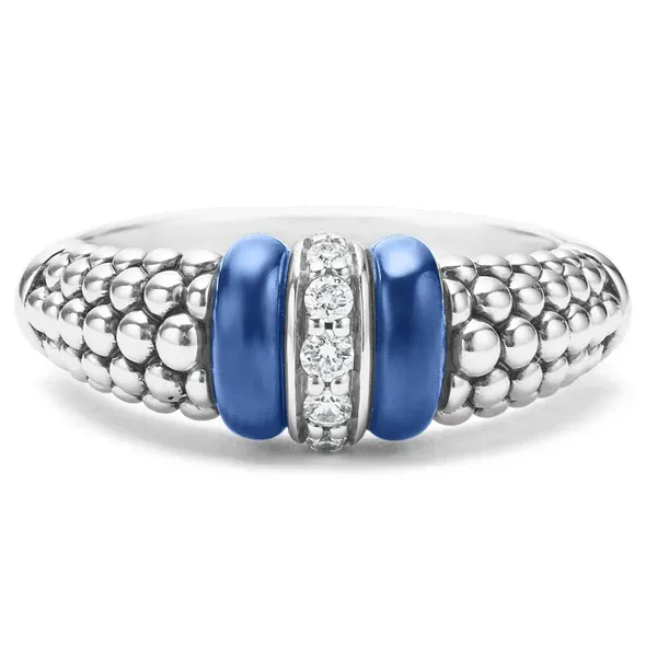 Ceramic and Caviar Diamond Ring Image 2 Baxter's Fine Jewelry Warwick, RI