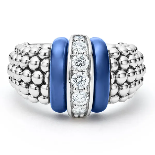 Single Station Diamond Ceramic Caviar Ring Image 2 Baxter's Fine Jewelry Warwick, RI