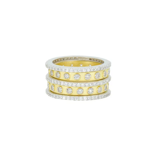 Two Tone 5-Stack Ring Set