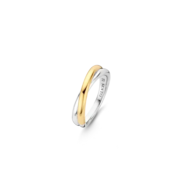 Two-tone Plated Crossover Ring thumb image 1