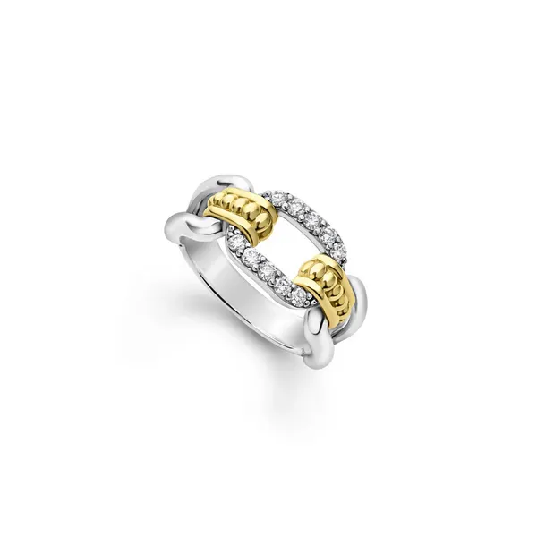 Two-Tone Link Diamond Ring