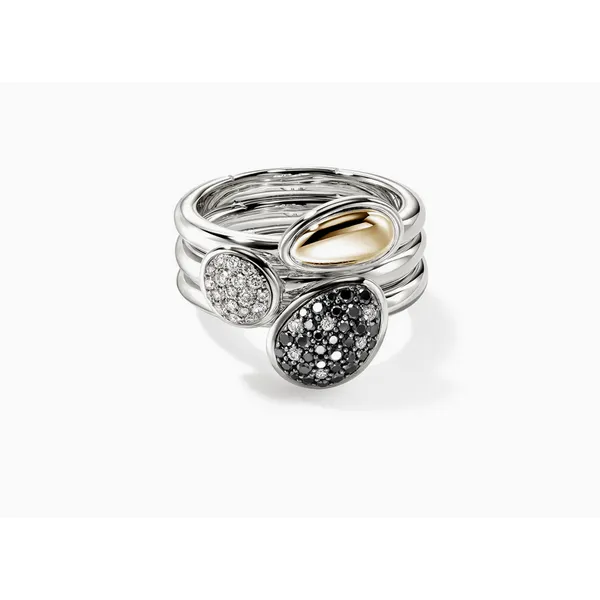 Pebble Stacking Rings, Sterling Silver, Gold, Black Sand ...