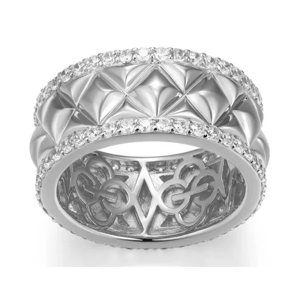 Sterling Silver CZ Quilted Ring Baxter's Fine Jewelry Warwick, RI
