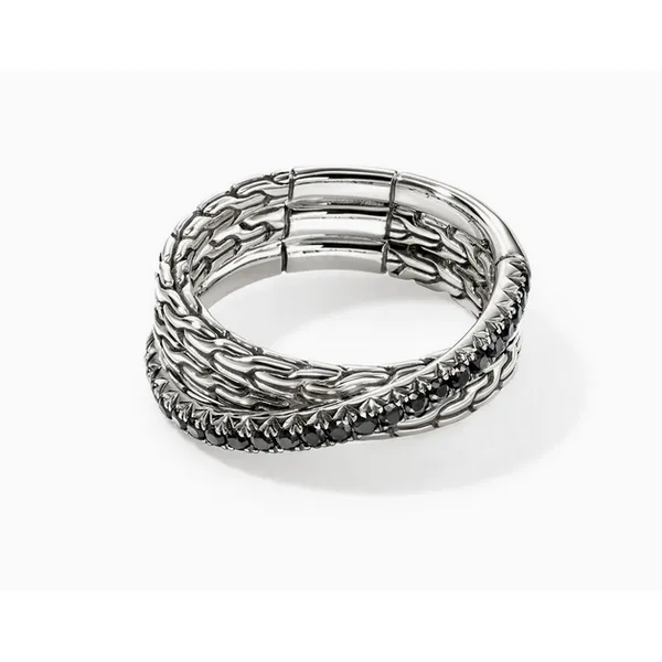 JH Essential Pavé Crossover Ring, Sterling Silver, Gemstones Baxter's Fine Jewelry Warwick, RI