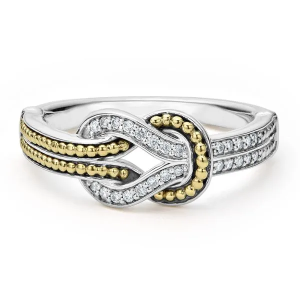 Two Tone Knot Diamond Ring