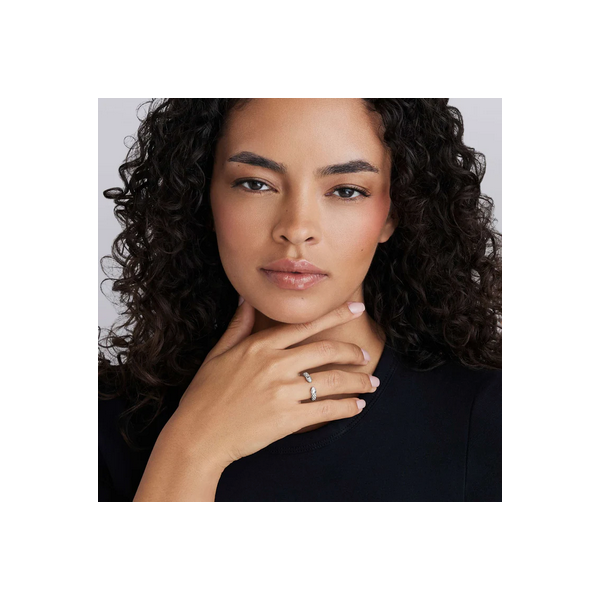 Silver Diamond Mini Versa Stacking Ring Image 2 Baxter's Fine Jewelry Warwick, RI