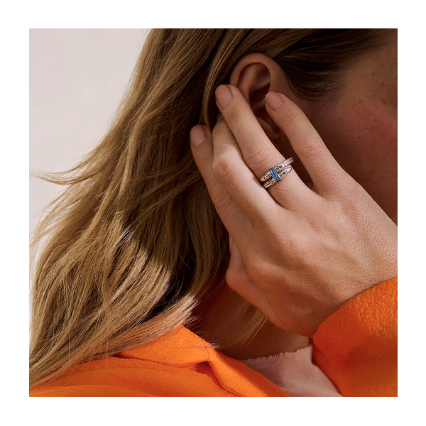 Spear Ring, Sterling Silver, Blue Sapphire Image 2 Baxter's Fine Jewelry Warwick, RI