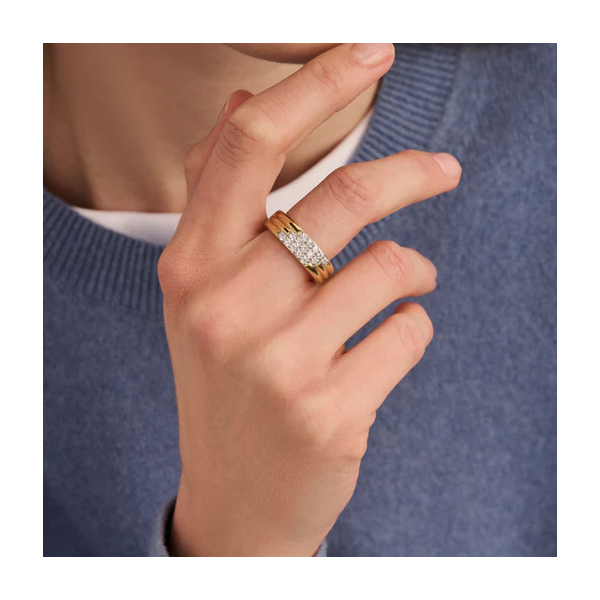 Stardust Zirconia Layered Ring Image 2 Baxter's Fine Jewelry Warwick, RI