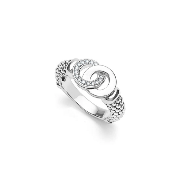 Medium Silver Interlocking Diamond Ring Baxter's Fine Jewelry Warwick, RI