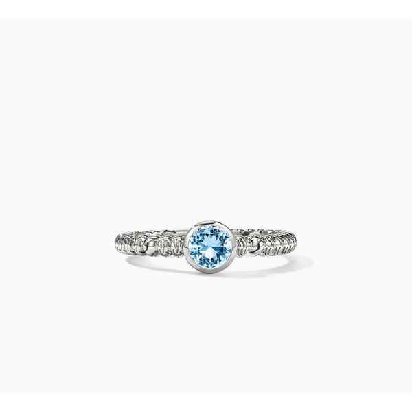 Heishi Gem Ring, Sterling Silver, Swiss Blue Topaz Baxter's Fine Jewelry Warwick, RI