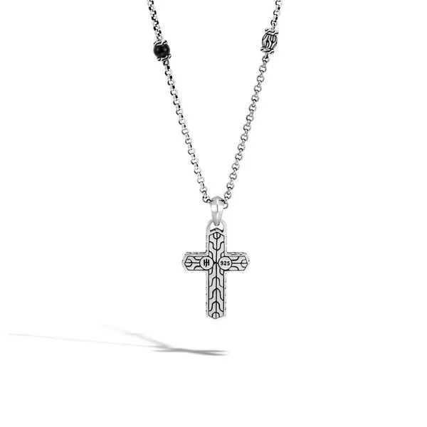 Classic Chain Cross Pendant Necklace, Black Onyx thumb image 2