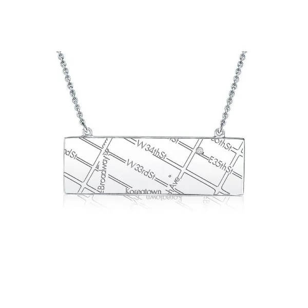 Sterling Silver Horizontal MAP Necklace similar item image