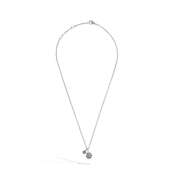 Hammered Pendant Necklace with Diamonds Image 2 Baxter's Fine Jewelry Warwick, RI
