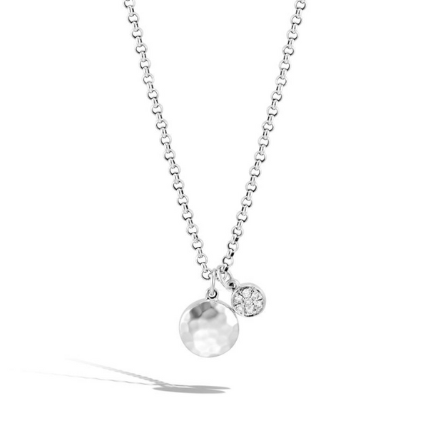Hammered Pendant Necklace with Diamonds Baxter's Fine Jewelry Warwick, RI