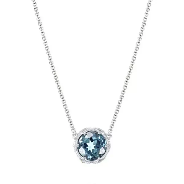 Bold Crescent Station Necklace featuring London Blue Topaz Baxter's Fine Jewelry Warwick, RI