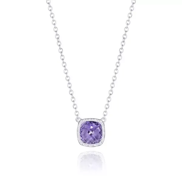 Petite Cushion Gem Necklace with Amethyst Baxter's Fine Jewelry Warwick, RI