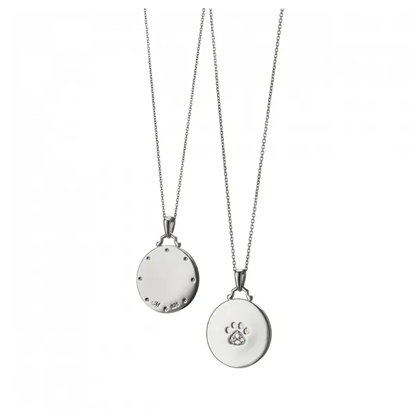 Sterling Silver Paw Print Charm with Sapphires thumb image 2