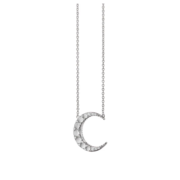 Moonstone Midi Crescent Moon Necklace Baxter's Fine Jewelry Warwick, RI