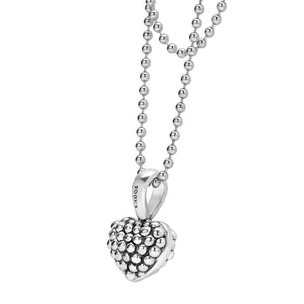 Caviar Beaded Heart Necklace Image 2 Baxter's Fine Jewelry Warwick, RI