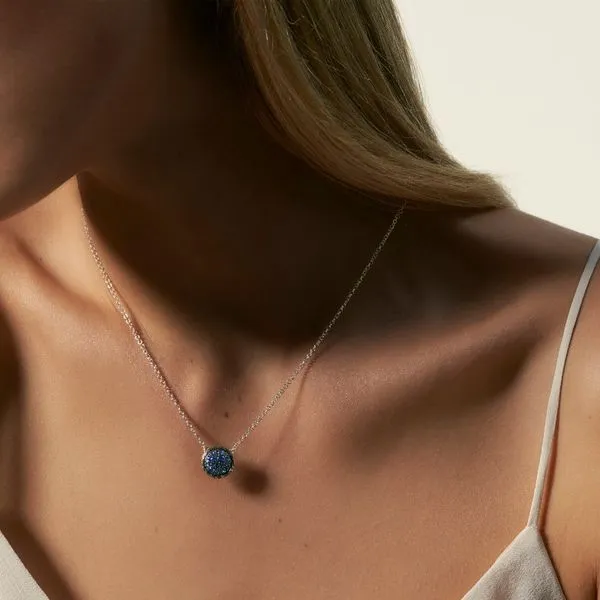 Round Necklace with Blue Sapphire thumb image 3