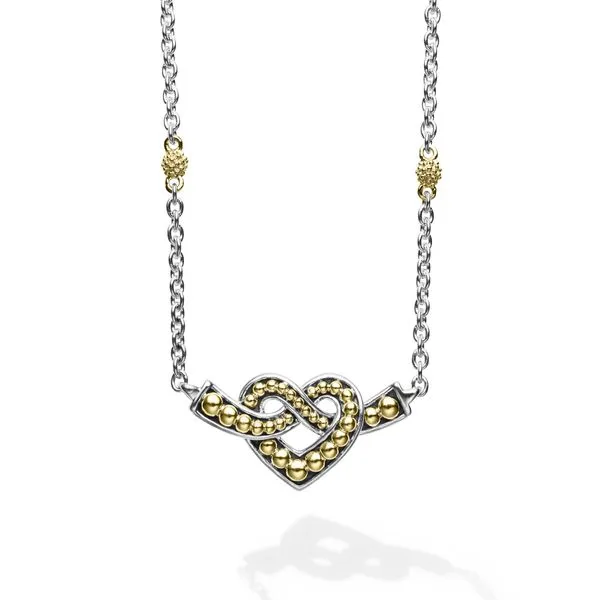 Two Tone Heart Chain Necklace thumb image 1