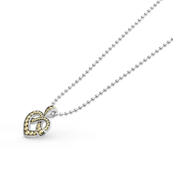 Two Tone Heart Pendant Necklace Image 2 Baxter's Fine Jewelry Warwick, RI