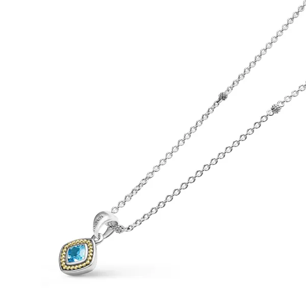 Swiss Blue Topaz Pendant Necklace Image 2 Baxter's Fine Jewelry Warwick, RI