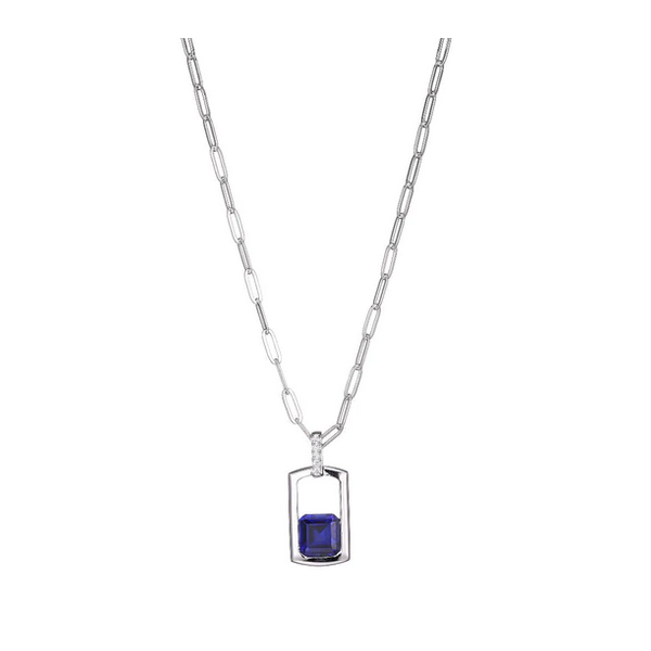 Sterling Silver Lab Created Blue Sapphire Necklace Baxter's Fine Jewelry Warwick, RI