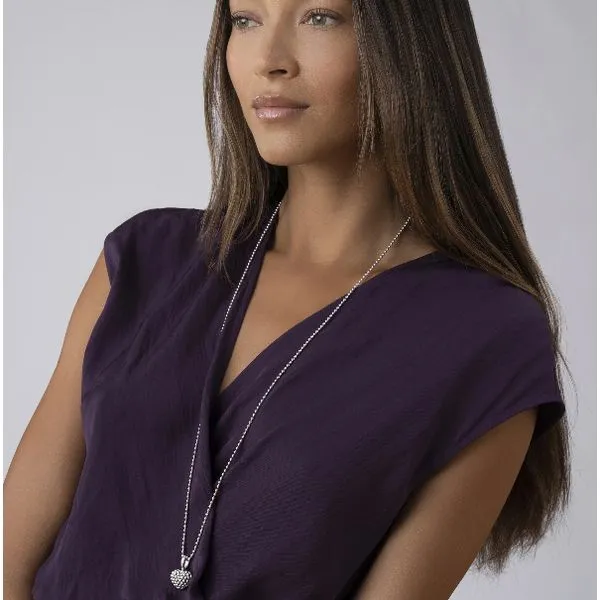 Caviar Beaded Heart Necklace Image 3 Baxter's Fine Jewelry Warwick, RI