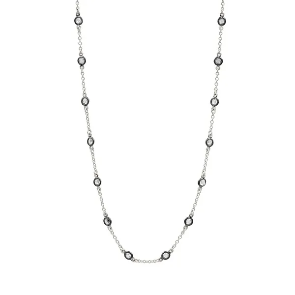 Mini Bezel Stone Necklace Baxter's Fine Jewelry Warwick, RI