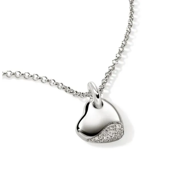 Small Pebble Heart Necklace Image 2 Baxter's Fine Jewelry Warwick, RI