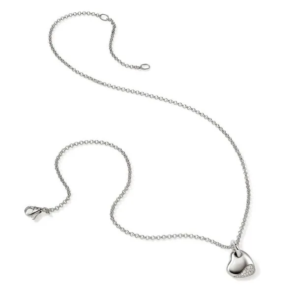 Small Pebble Heart Necklace Image 3 Baxter's Fine Jewelry Warwick, RI