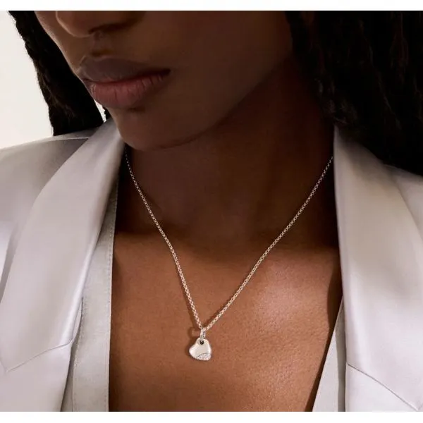 Small Pebble Heart Necklace Image 4 Baxter's Fine Jewelry Warwick, RI