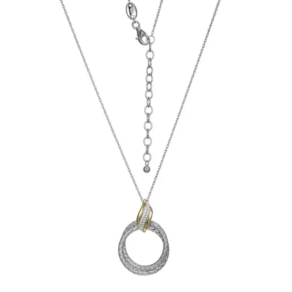 Sterling SIlver Woven CIrcle CZ Pendant Baxter's Fine Jewelry Warwick, RI