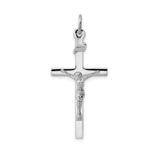 Sterling Silver Rhodium-plated INRI Crucifix Pendant Baxter's Fine Jewelry Warwick, RI