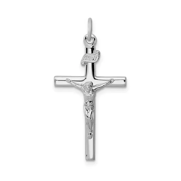 Sterling Silver Rhodium-plated INRI Crucifix Pendant Baxter's Fine Jewelry Warwick, RI