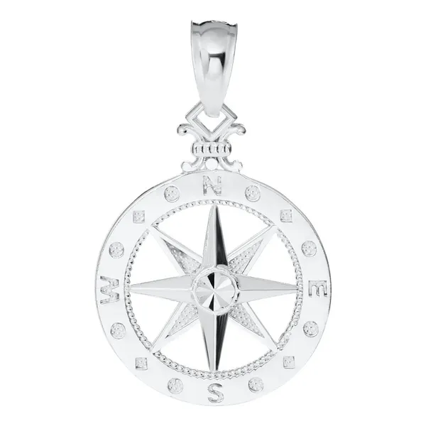 Sterling Silver Compass Rose Necklace Baxter's Fine Jewelry Warwick, RI