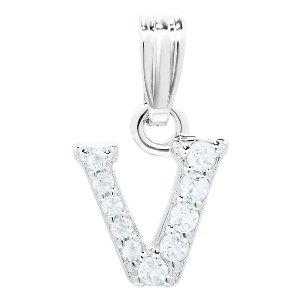 Sterling Silver Childrens Initial Necklace - V Baxter's Fine Jewelry Warwick, RI