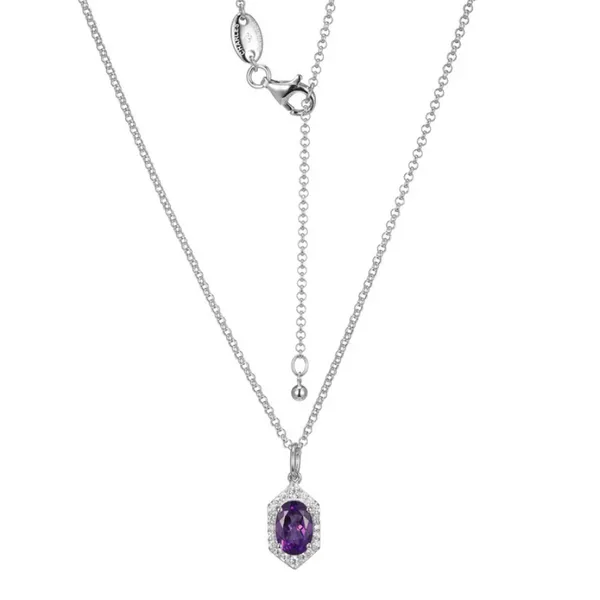 Sterling Silver Amethyst and CZ Pendant Baxter's Fine Jewelry Warwick, RI