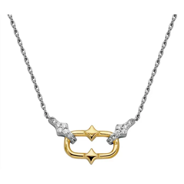 Sterling Silver and Yellow Gold Plated CZ Necklace Baxter's Fine Jewelry Warwick, RI