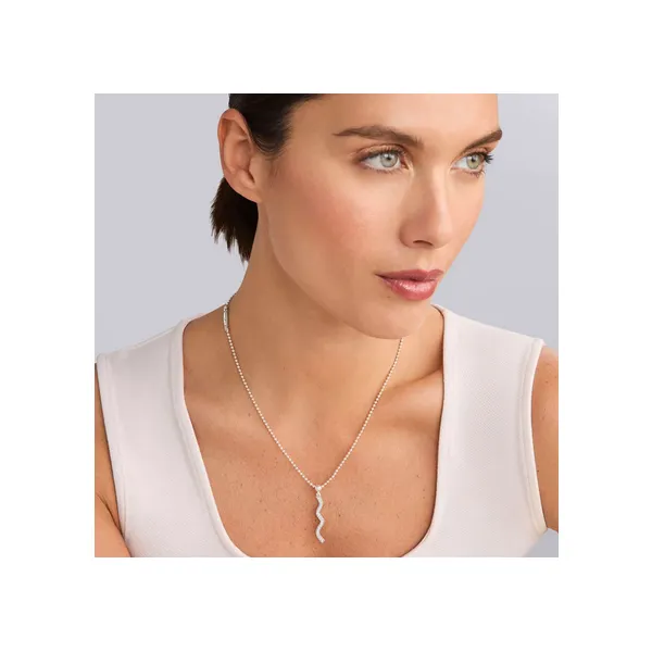 Wave Diamond Pendant Necklace thumb image 2