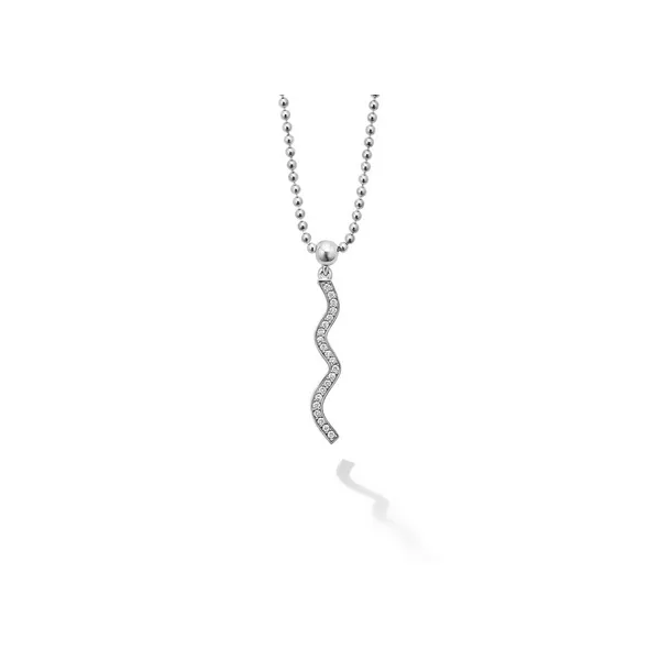 Wave Diamond Pendant Necklace thumb image 1