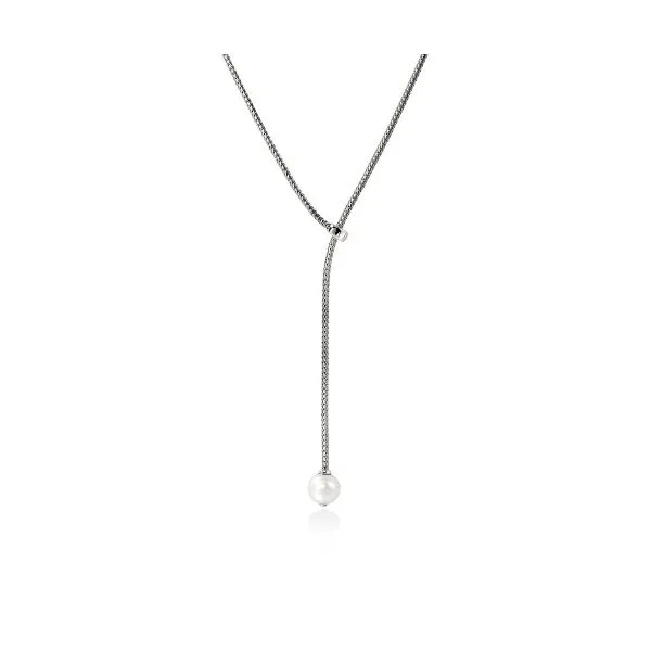 JH Essential Pearl Lariat Necklace, Sterling Silver, 1.8MM Baxter's Fine Jewelry Warwick, RI