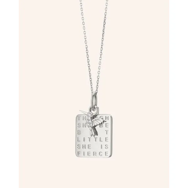 Sterling Silver Square Charm Necklace